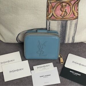 YSL COMPACT BLUE WALLET